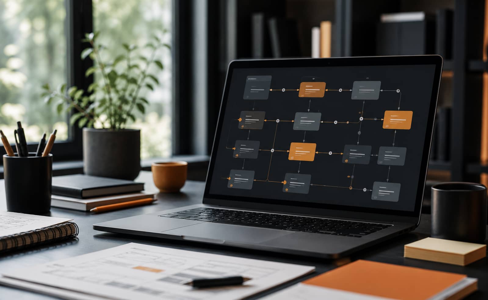 Plataforma de automatización empresarial conectando diferentes sistemas y procesos mediante agentes de inteligencia artificial.